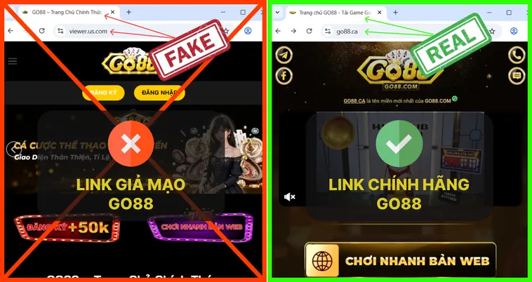 Phân Biệt Website Go88 Thật Và Giả Qua Khuyến Mãi Và Pháp Lý